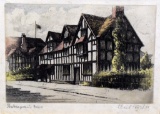 Cecil Forbes (XX), “ Shakespeare's House” Tinted Etching, Signed
