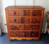 Antique Burl Walnut Hand Made Chest, Early 19th C.