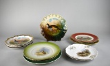 Lot of Continental Decorative Plates with Game Bird Designs: France, Bavaria, Austria & Other