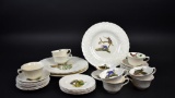 Alfred Meakin Birds of America 28 Piece China Set with Embossed Floral Rims