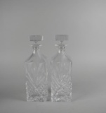 Pair of Pressed Glass Spirit Decanters