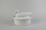 White Lidded Casserole with Mallard Duck Top