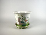 Oriental Hand Painted Porcelain Planter