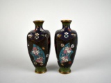 Pair of Small Oriental Cloisonne Vases