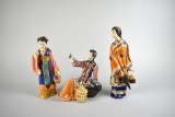 Three Twentieth Century Mud Men Ladies Figurines