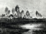 Camille Fonce (French, 1867-1937) “Village Pond” Signed Etching by M. Knoedler & Co. 1892