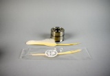 Counting-house Reproduction Pewter Inkstand & Three Quills