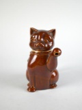 Vintage Brown Cat Ceramic Teapot
