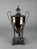 Antique Silver Plate Samovar with Paw Feet and Ebony Handle