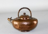 Primitive Antique Copper Kettle with Bull Head Spout