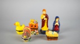 Lot of Six Holiday Themed Trinket Boxes: Christmas, Thanksgiving, Easter & Halloween