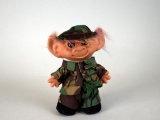 Uneeda Doll Co. Wishnik Troll in Camo Fatigues with Rainbow Hair