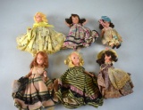 Lot of Six Vintage Story Book Dolls Lot 492