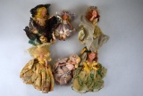 Lot of Six Vintage Story Book Dolls Lot 493