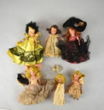 Lot of Six Vintage Story Book Dolls Lot 495