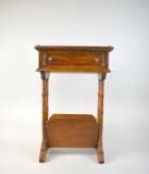 Vintage Brandt Bambooesque Accent Table with Drawer and Magazine Rack