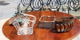 Lot of Four Decorative Metal & Wood Baskets