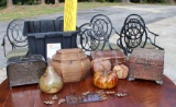 Lot of Nine Household Decorative Pieces & HDX Storage Crate