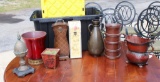 Lot of Eight Decorative Containers & HDX Storage Crate