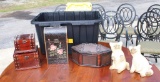 Lot of Six Household Decorative Pieces & HDX Storage Crate
