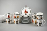Colonial Williamsburg Hand Decorated 22 Piece Santa Claus Snack Set