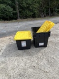 Four HDX 27 Gallon Tough Tote with Lids, Lot 632