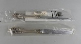 Pair of Unused Wallace Grande Baroque Sterling Silver Handle Steak Knives