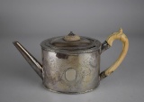 Antique 1823 British London William Vincent Hand Chased Sterling Silver Teapot