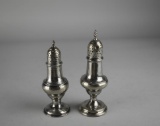 Two Antique London Sterling Silver Pepper Shakers: T Daniel, John Wall 1782 & Charles Hougham 1786