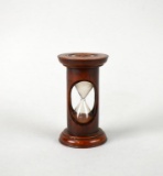 Antique Treen Hour Glass, 3” H