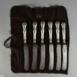 Set of Six Antique Silver Handle C. Jernmanuf. Aktiegbolag Eskilstuna Dinner Knives, Sweden