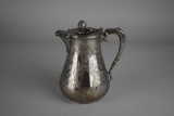 Antique Chased Silver Plated Teapot with Melon Finial