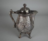 Antique Reed & Barton Repousse Silver Plated Teapot with Ball Finial
