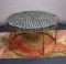 Contemporary Mother of Pearl Inlay and Black Lacquer Cocktail Table with Gilt Metal Base