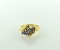 10K Gold, Marquise Cut Tanzanite an Round Cut Diamond Ring, Size 7.5