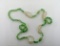 Jadeite Green and White Bead 28” Necklace