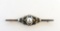 Mid-Century Modern Georg Jensen 14K Gold Sterling Silver and Pearl Cabochon Brooch