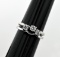 14K White Gold and 0.5 Carat Round Cut Diamond Wedding Ring Set, Size 7.5 with Gift Box