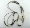Vintage Zuni Sterling Silver, Turquoise and White Coral Bead 23” Double Strand Necklace