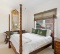 Neoclassical Reed & Ribbon Queen 4 Poster Mahogany Bed with Finials by Hickory Chair Co.