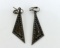 Peruvian 22K Gold and Sterling Silver Mid-Century Modern Clip Earrings