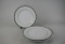 Three Williams-Sonoma “Brasserie” Dinner Plates, White with Green Rims