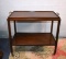 Contemporary Oliver Home Furnishings Walnut and Brass Two Tiered Cart