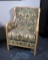 Contemporary Green Tapestry Print Club Chair
