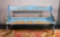Arlo Solid Wood Bench, Distressed Blue Chalk Paint