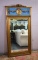 Antique Neoclassical Tableau Pier Mirror with Putti & Garland Motif