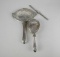 Antique Art Nouveau Sterling Silver Hand Mirror, Hair Brush, & Comb Mount, Monogrammed