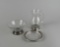 Three Sterling Silver Mounted Elegant Glass Serving Pieces: Wallace, Whiting, & Other
