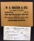 Framed Antique (1912) Ephemera of W.H. Houston & Bro. Bookstore, Greenville, SC