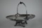 Meriden Britannia Silver Plate Co. Four-Legged Bridal Basket, Connecticut, with Silver Storage Cloth